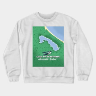 Loch of Strathbeg Aberdeenshire Scotland map Crewneck Sweatshirt